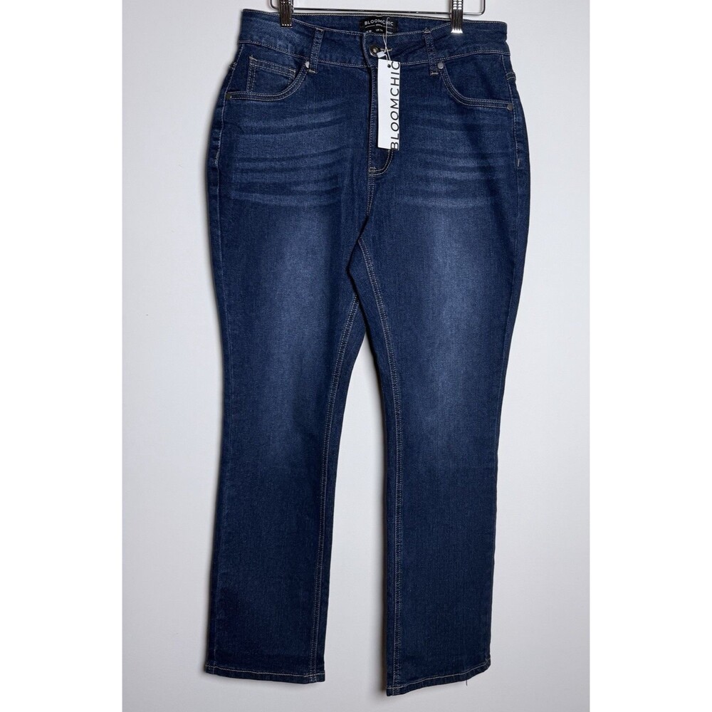 NWT! Bloomchic Classic Chic Dark Blue Jeans Size 10 Stretch high rise
